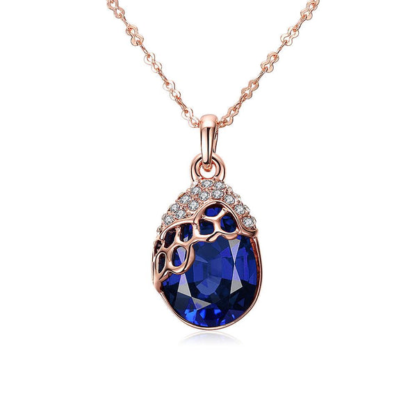 Blue Honeycomb Swarovski Pendant Necklace