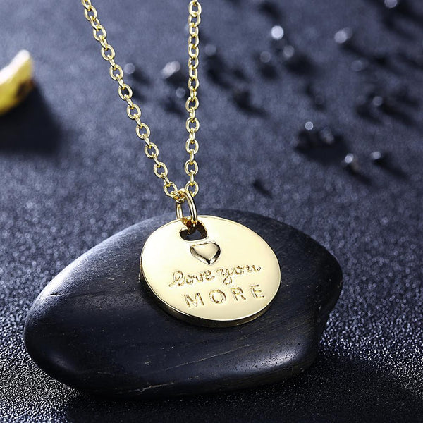 Love you More Coin Necklace in 18K Gold Plated