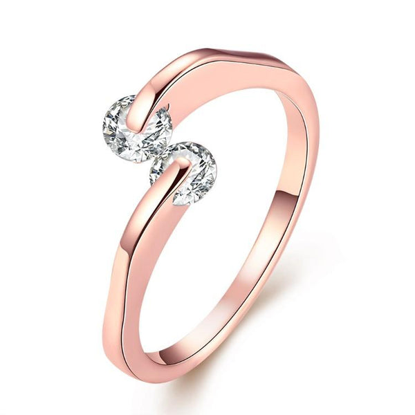 Together Forever Swarovski Crystal Ring Set in Rose Gold