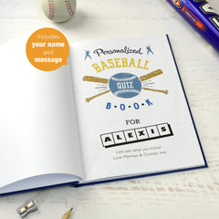 Personalized Baseball Quiz Book