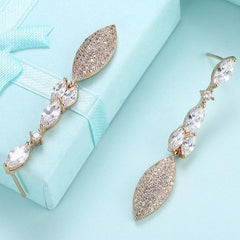 Swarovski Crystal Micro-Pav'e Dangling Pear Shaped Earrings Set in 18K Gold