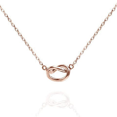 Trendy Twist Necklace 18"  - 14K Rose Gold Plated