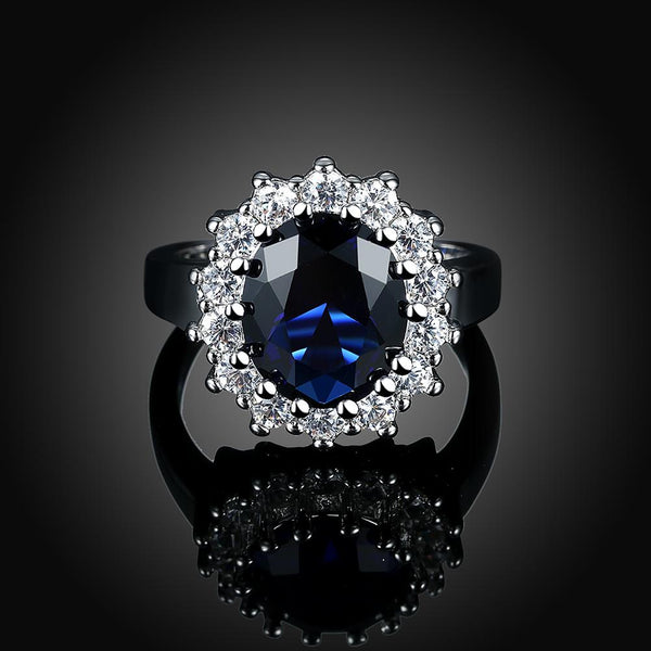 Sapphire Blossoming Pav'e Ring in 18K White Gold