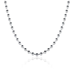 18K White Gold Plated  Mini Beaded Ball Chain Necklace