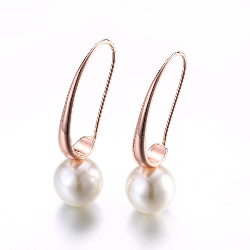 Freshwater Pearl Dangling Curved Earrings