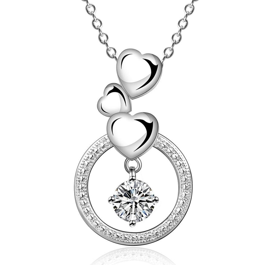 Dangling Hearts Swarovski Pendant Necklace