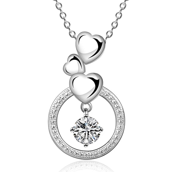 Dangling Hearts Swarovski Pendant Necklace