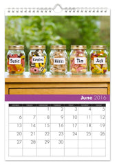 Personalized Family Calendar for 5 Names