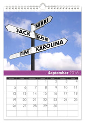 Personalized Family Calendar for 5 Names