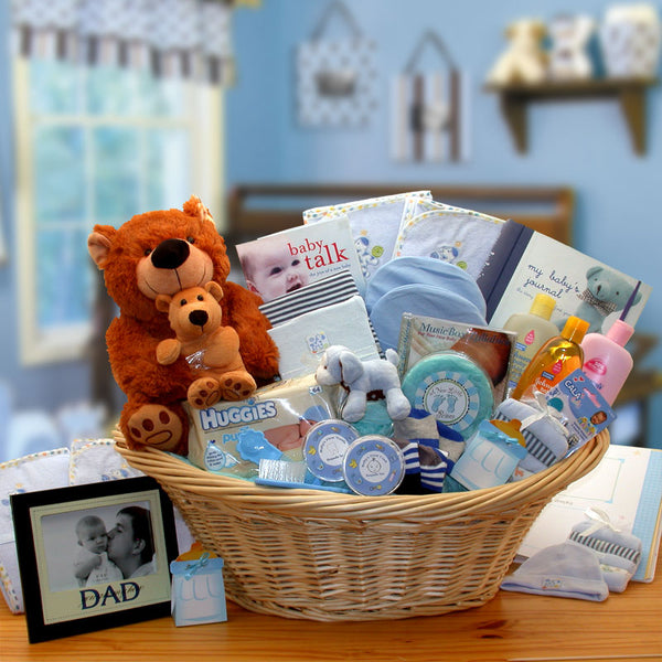 Deluxe Welcome Home Precious Baby Basket-Blue