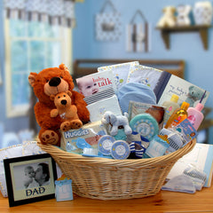 Deluxe Welcome Home Precious Baby Basket-Blue