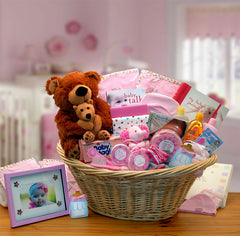 Deluxe Welcome Home Precious Baby Basket-Pink