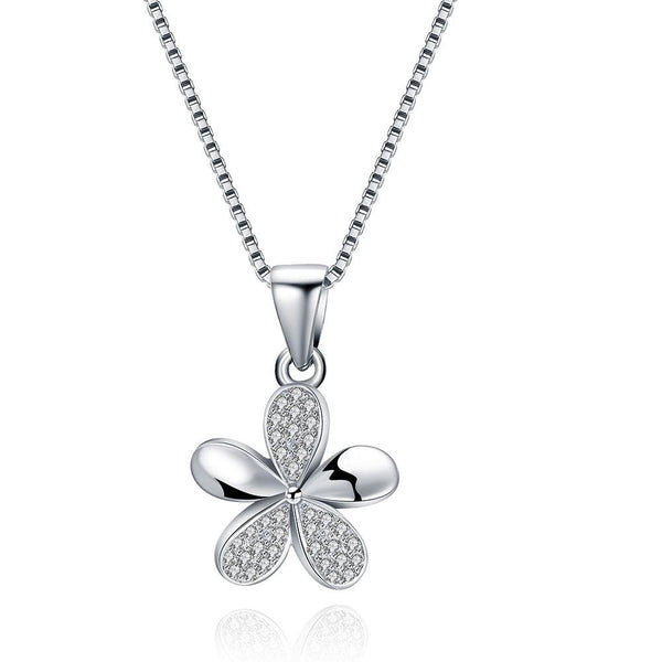 Sterling Silver Swarovski Floral Petal Necklace