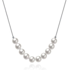 Classic Dangling Pearl Layering Sterling Silver Necklace