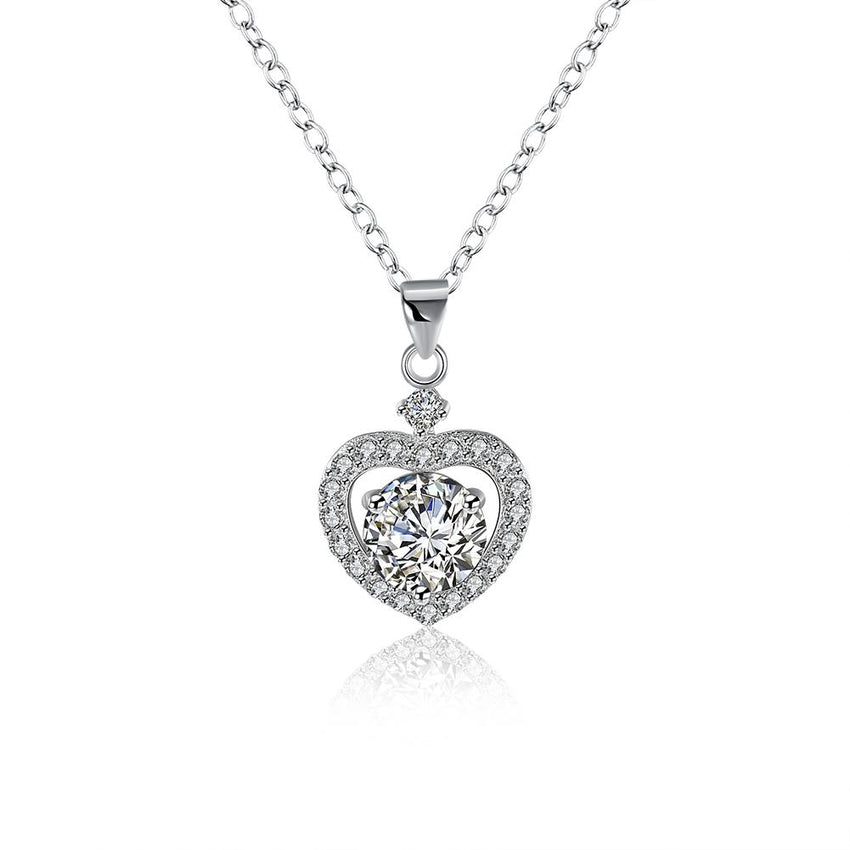 Sterling Silver Swarovski Elements Heart Shaped Necklace