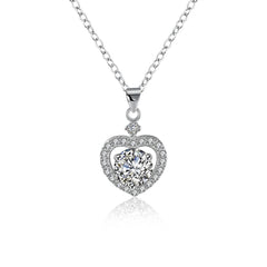 Sterling Silver Swarovski Elements Heart Shaped Necklace