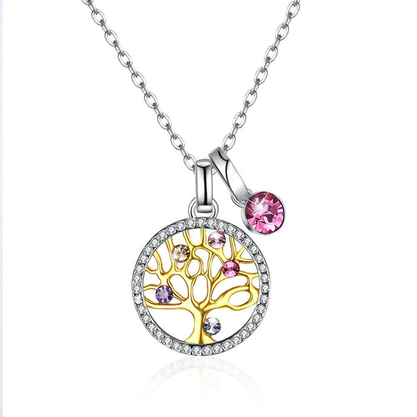 Sterling Silver Tree of Life Swarovski Crystal Necklace