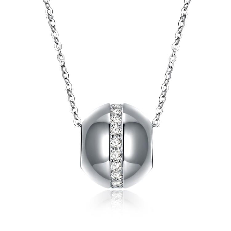 Swarovski Crystal 18K White Gold over Sterling Silver World Sphere Necklace