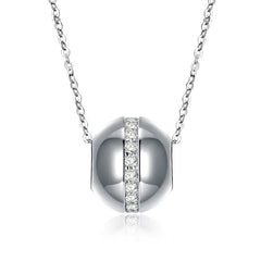 Swarovski Crystal 18K White Gold over Sterling Silver World Sphere Necklace