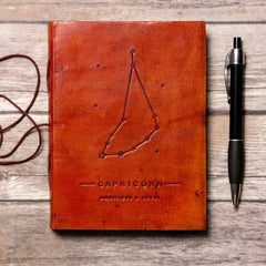 Capricorn Zodiac Handmade Leather Journal