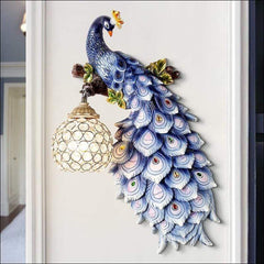 Crystal Peacock Modern Wall Lamp