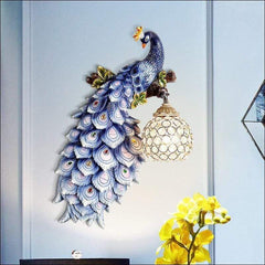 Crystal Peacock Modern Wall Lamp