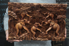 Balinese Fine Woodcraft The Elephants And The Volcano