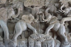 Balinese Fine Woodcraft The Elephants And The Volcano (Natural Color)