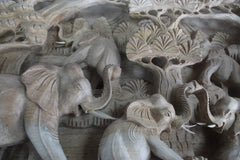 Balinese Fine Woodcraft The Elephants And The Volcano (Natural Color)