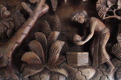 Balinese Fine Woodcraft Palm Tree And The Flowers