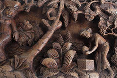 Balinese Fine Woodcraft Palm Tree And The Flowers