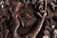 Balinese Fine Woodcraft Palm Tree And The Flowers