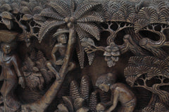 Balinese Fine Woodcraft Palm Tree And The Flowers