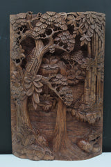 Balinese Fine Woodcraft Rainforest And Waterfall