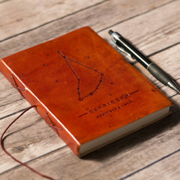 Capricorn Zodiac Handmade Leather Journal