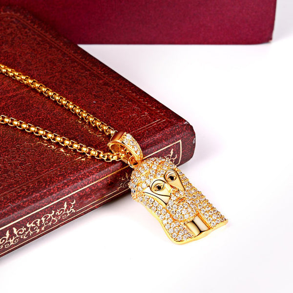 Classic Diamond Created Iced Out Jesus  Necklace