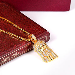 Classic Diamond Created Iced Out Jesus  Necklace