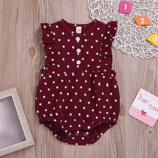 Summer Star Pattern Jumpsuit For Baby Girl