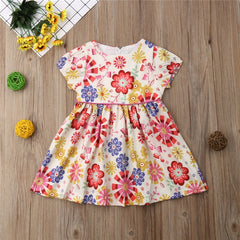 Floral Short Sleeve Party Summer Dress