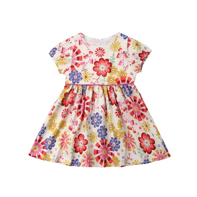 Floral Short Sleeve Party Summer Dress