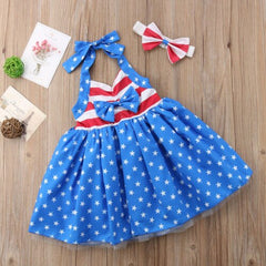 Summer Sleeveless Stars And Stripes Party Dress