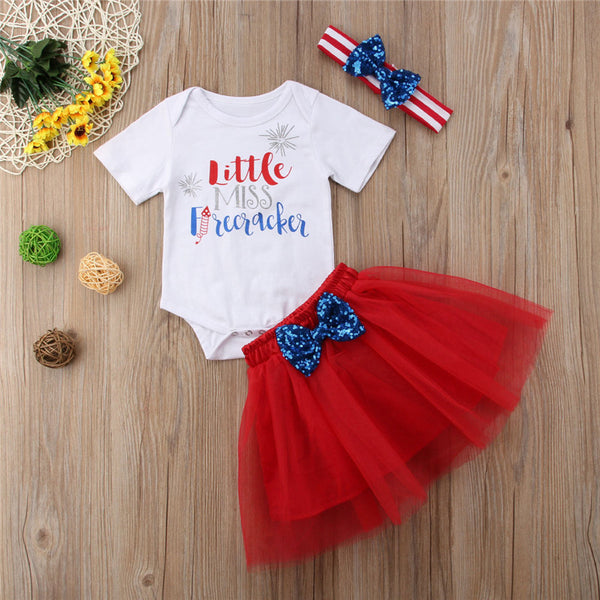 4th Of July Sequin Top, Jumpsuit And Headband Set