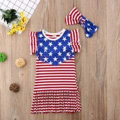 4th Of July Sweet Sleeveless Dress for Baby Girl