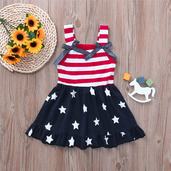 Summer Sleeveless Patchwork Sundress Stars & Stripes Theme