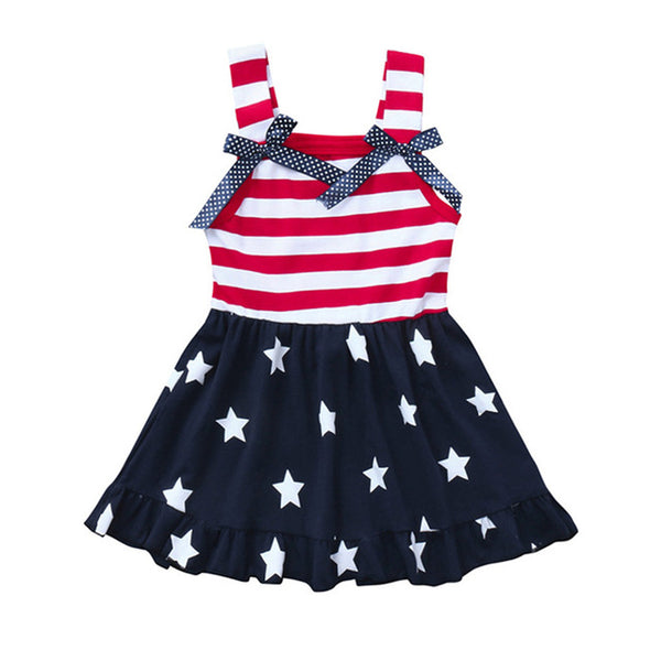 Summer Sleeveless Patchwork Sundress Stars & Stripes Theme