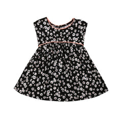 Black Floral Party Dress for Baby Girl