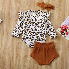 Fancy Leopard Clothes Set For Baby Girl