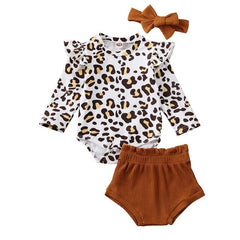 Fancy Leopard Clothes Set For Baby Girl