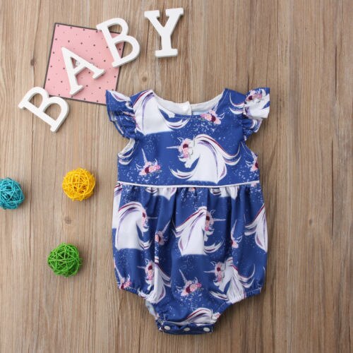 Floral Unicorn Summer Jumpsuit For Baby Girl