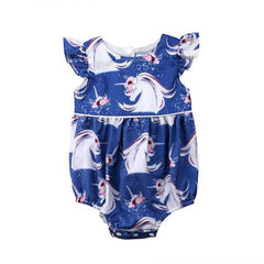 Floral Unicorn Summer Jumpsuit For Baby Girl